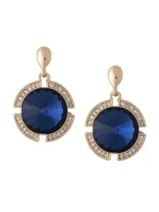 Crunchy Fashion Gold-Plated Circular Drop Earrings