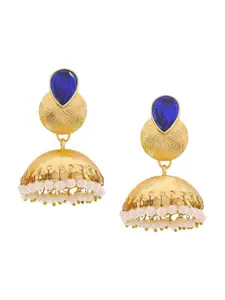 Crunchy Fashion Gold Plated Dome Shaped Jhumkas
