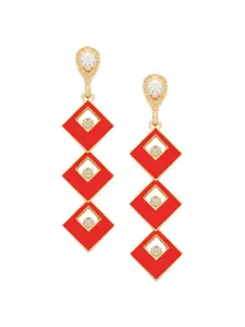 Crunchy Fashion Gold-Plated Contemporary Drop Earrings