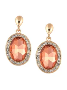 Crunchy Fashion Gold-Plated Oval Drop Earrings