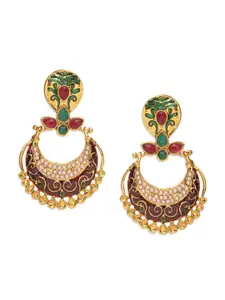 Crunchy Fashion Gold Plated Contemporary Chandbalis