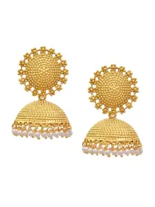 Crunchy Fashion Gold-Plated Contemporary Jhumkas Earrings