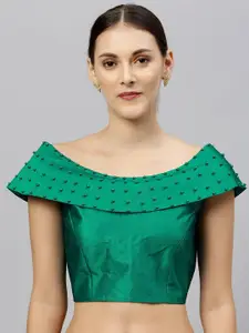 Fab Dadu Boat Neck Silk Saree Blouse