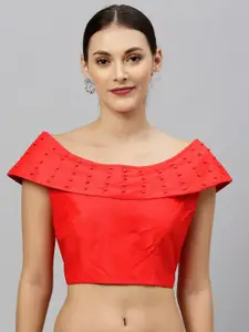 Fab Dadu Boat Neck Silk Saree Blouse