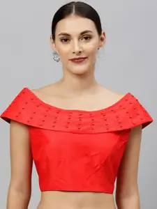 Fab Dadu Boat Neck Silk Saree Blouse