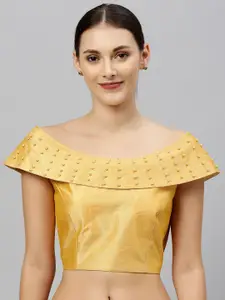 Fab Dadu Embellished Boat Neck Silk Saree Blouse