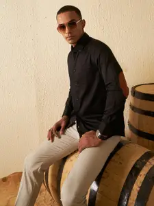 DENNISON Elbow Patch Smart Slim Fit Opaque Formal Shirt