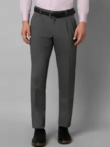 Louis Philippe Men Mid-Rise Pleated Formal Trousers