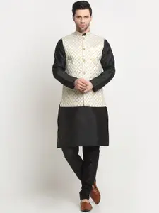 KRAFT INDIA Mandarin Collar Kurta & Churidar With Nehru Jacket