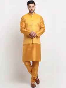 KRAFT INDIA Pure Silk Kurta with Churidar & Nehru Jacket