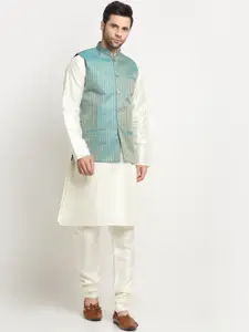 KRAFT INDIA Mandarin collar Pure Silk Kurta with Churidar
