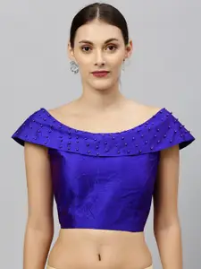 Fab Dadu Boat Neck Silk Saree Blouse