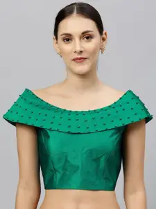 Amrutam Fab Boat Neck Silk Saree Blouse