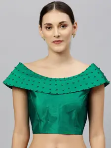 Amrutam Fab Boat Neck Silk Saree Blouse