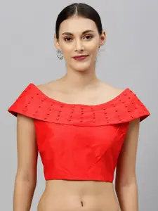 Amrutam Fab Boat Neck Silk Saree Blouse