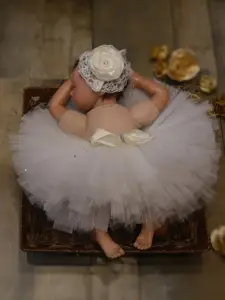 TINY MINY ME Infant Girls Embellished Soft Netted Tutu Skirt With Headband