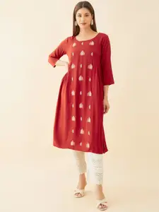 Maybell Floral Embroidered Panelled Kurta