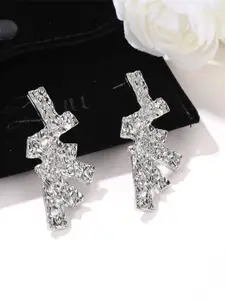 Bellofox Silver-Plated Artificial Stones Contemporary Drop Earrings