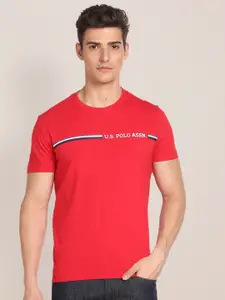 U.S. Polo Assn. Crew Neck Brand Logo Print T-Shirt