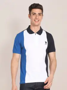 U.S. Polo Assn. Colourblocked Cotton Polo T-shirt
