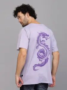 Rigo Drop Shoulder Conversational Printed Cotton Oversized T-Shirt