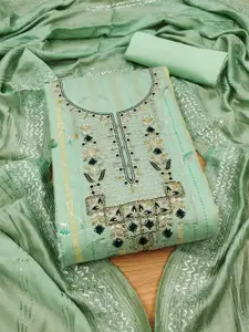 KALINI Ethnic Motifs Sequinned Embellished Unstitched Dress Material