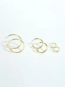 XPNSV Set Of 3 Circular Half Hoop Earrings