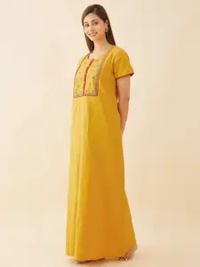 Maybell Embroidered Pure Cotton Maxi Nightdress