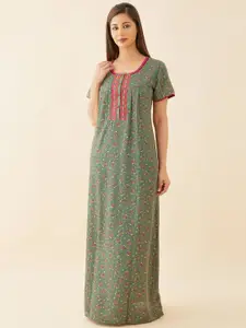 Maybell Printed Pure Cotton Maxi Nightdress
