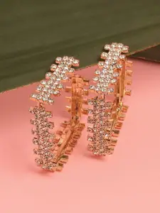 SOHI Gold-Plated Square Half Hoop Earrings