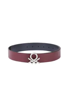 United Colors of Benetton Men Printed Leather Reversible Belt