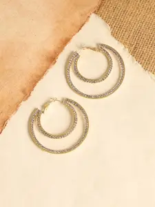SOHI Gold-Plated Circular Hoop Earrings