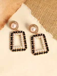 SOHI Gold-Plated Geometric Drop Earrings
