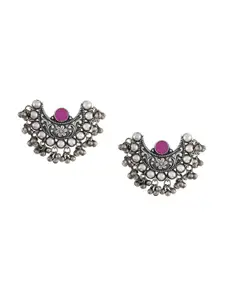 TEEJH Oxidised Studs Earrings