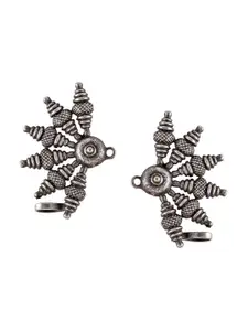 TEEJH Contemporary Oxidised Studs Earrings