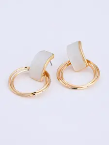 XPNSV Gold-Plated Geometric Shaped Drop Earrings