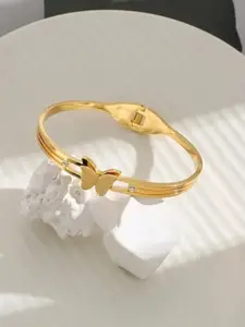 VIEN Gold-Plated Butterfly Bangle Style Bracelet