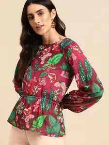 all about you Floral Print Puff Sleeves Top