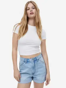 H&M Women High-Waisted Cotton Cargo Shorts