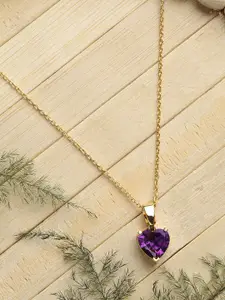 DressBerry Women Gold-Plated Heart Shaped Pendent Necklace