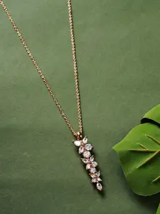 DressBerry White Brass Rose Gold-Plated Necklace