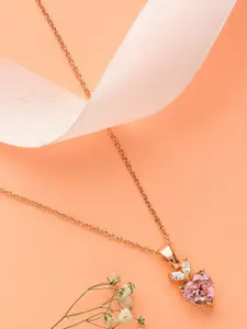 DressBerry Pink Brass Rose Gold-Plated Necklace