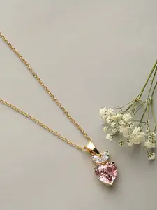 DressBerry Pink Brass Gold-Plated Necklace
