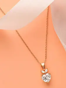 DressBerry Rose Gold & White Brass Rose Gold-Plated Necklace