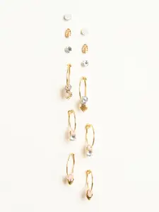 XPNSV Set Of 6 Contemporary Studs & Hoop Earrings