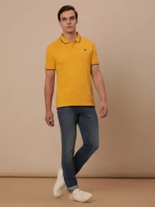 Wrangler Micro Ditsy Printed Polo Collar Cotton T-shirt