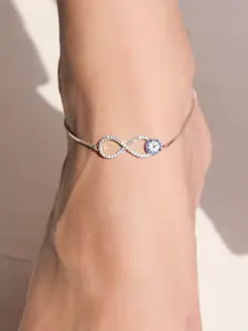 Zavya 925 Sterling Silver Rhodium-Plated Anklet