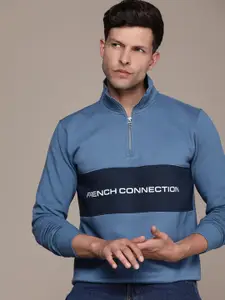 French Connection Colourblocked Brand Logo Printed Sweatshirt