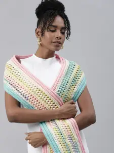 Magic Needles Self Design Acrylic Scarf