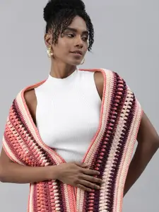 Magic Needles Self Design Acrylic Scarf